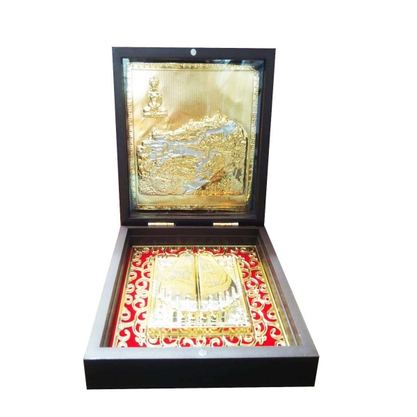 Parshwanath Bhagwan With Charan Paduka Deluxe  Royal Box  (Foil) ચિત્ર