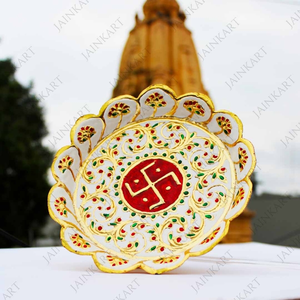 Picture of Meenakari Work Pooja Plate (Size - 8 inches)