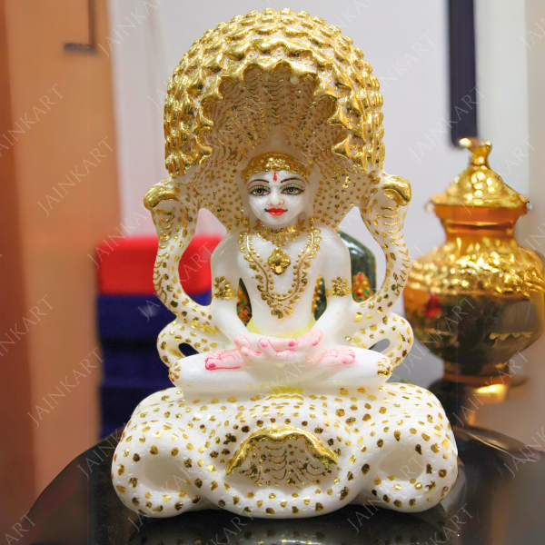 Picture of Parshwanath Bhagwan Marble Idol (Size - 9 inches)