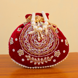 Show details for Designer Stone Work Velvet Potli/Batwa Picture of Designer Stone Work Velvet Potli/Batwa