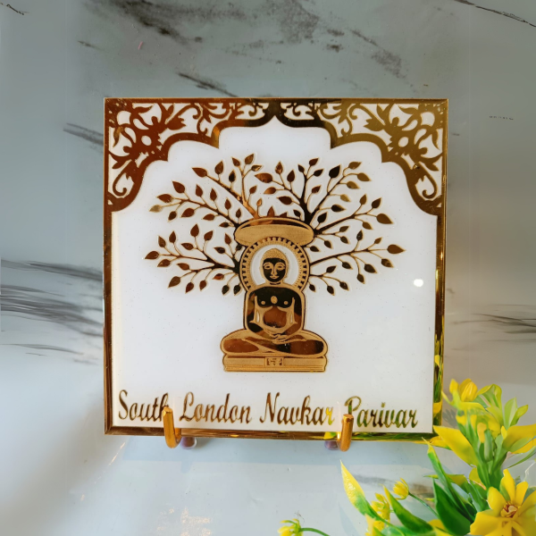 Picture of Customized Resin Kalpruksha Mahavir Swami Bhagwan Frame (6.5 x 6.5 inches)