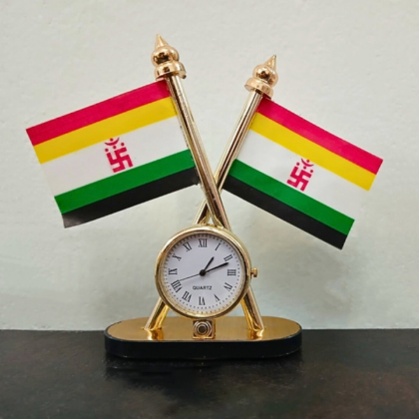 Picture of Jain Small Table Stand Flag With Watch