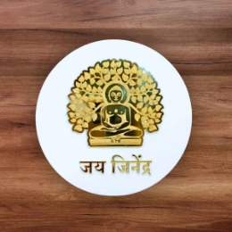 Show details for Jai Jinendra Acrylic Plate with Resin Base Picture of Jai Jinendra Acrylic Plate with Resin Base