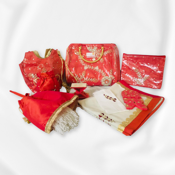 Picture of Red Zardosi Work Samayik Kit