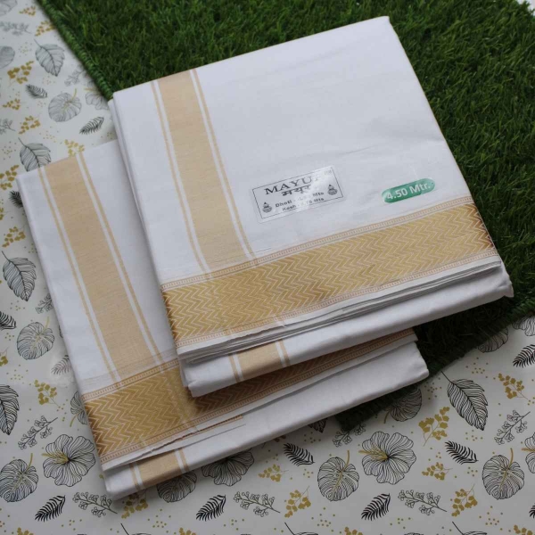 Picture of Beige-Gold Border Samayik Jod