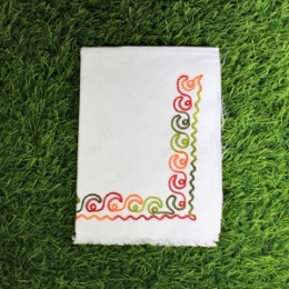 Show details for Fancy Embroidered Mupatti with Wavy Design Picture of Fancy Embroidered Mupatti with Wavy Design