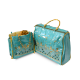 Picture of Aqua Blue Zardosi Handwork Samayik Bag Batwa Set