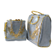 Picture of Slate Blue Zardosi Handwork Samayik Bag Batwa Set