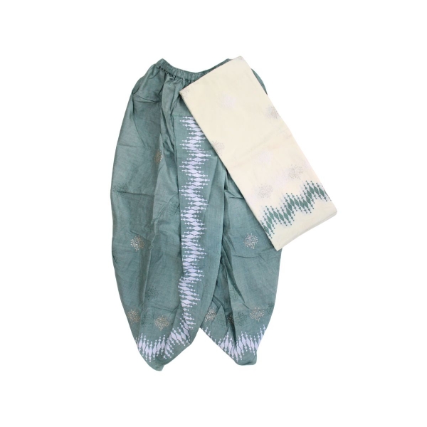 Picture of Embroidery Work Color Pooja Jod With Cream Dupatta