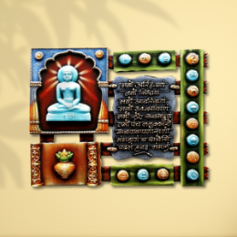 Show details for Multi-Panel Navkar Mahamantra Depiction Picture of Multi-Panel Navkar Mahamantra Depiction