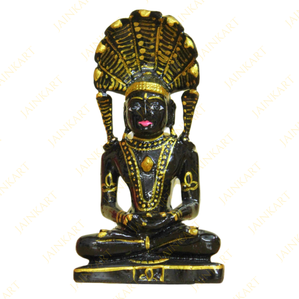 Picture of Black-Golden Parshwanath Bhagwan Idol (Size - 7 inches)