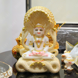 Show details for Divine White Parshwanath Bhagwan Marble Idol (Size - 11 inches) Picture of Divine White Parshwanath Bhagwan Marble Idol (Size - 11 inches)