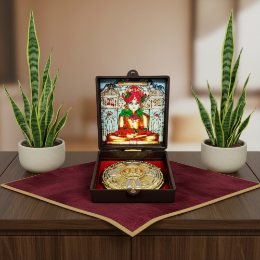 Show details for Parshwanath Bhagwan With Siddhachakra Brown Deluxe Box/Peti (Size - 3.5 x 3.5 inch) Picture of Parshwanath Bhagwan With Siddhachakra Brown Deluxe Box/Peti (Size - 3.5 x 3.5 inch)
