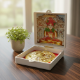 Picture of Parshwanath/Mahavir Bhagwan Photo With Siddhachakra White Deluxe Box/Peti (Size - 3.5 x 3.5 inch)