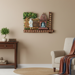 Show details for Navkar Mahamantra Mural (Colour - Brown and Green) H 24 x W 36 inch Picture of Navkar Mahamantra Mural (Colour - Brown and Green) H 24 x W 36 inch