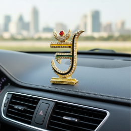 Show details for Jain Om / Hrim With Stone Work, Car Dashboard Picture of Jain Om / Hrim With Stone Work, Car Dashboard