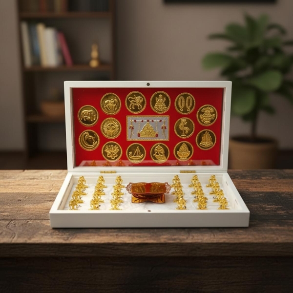 Picture of 14 Swapna Red Velvet And 24 Tirthankar bhagwan White Royal Box