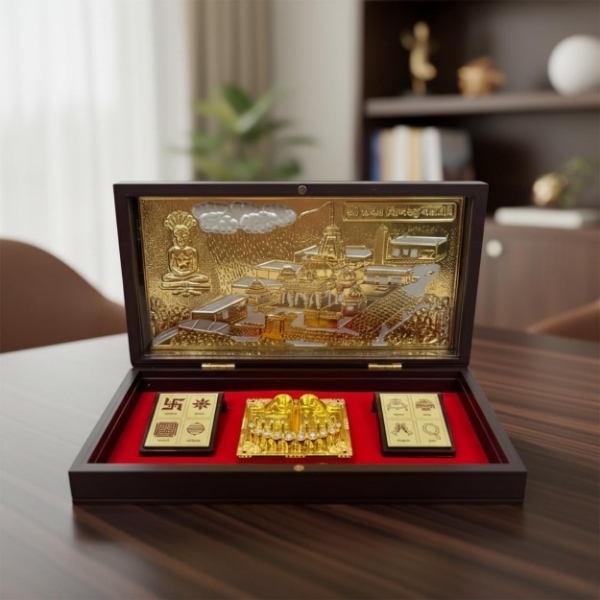 Picture of Sammed Shikharji Beautiful Brown Fiber Royal Box/Peti (Foil Print)