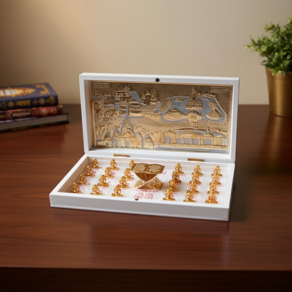 Picture of 24 Tirthankar and 4 tirth Beautiful White Fiber Royal Box/Peti