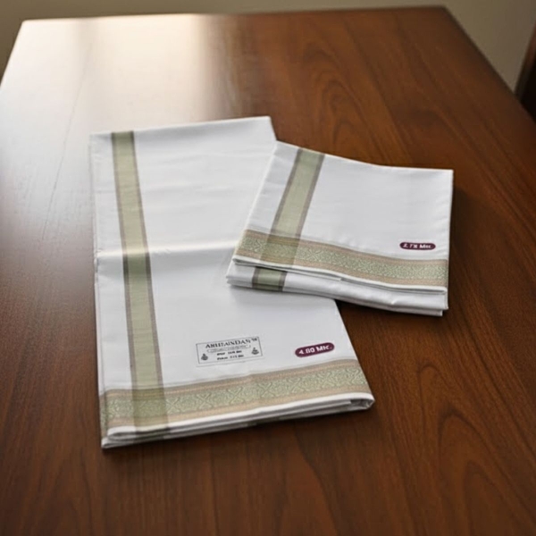 Picture of Sage Green With Patterned Border Samayik Jod