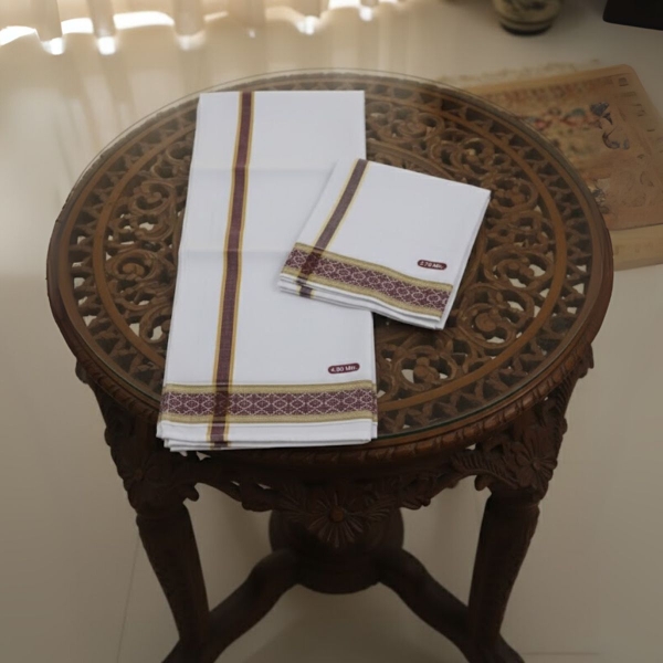 Picture of Brown Border Gents Samayik Jod