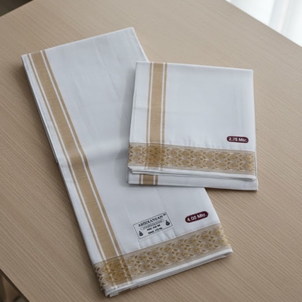 Picture of Beige-Gold Border Samayik Jod
