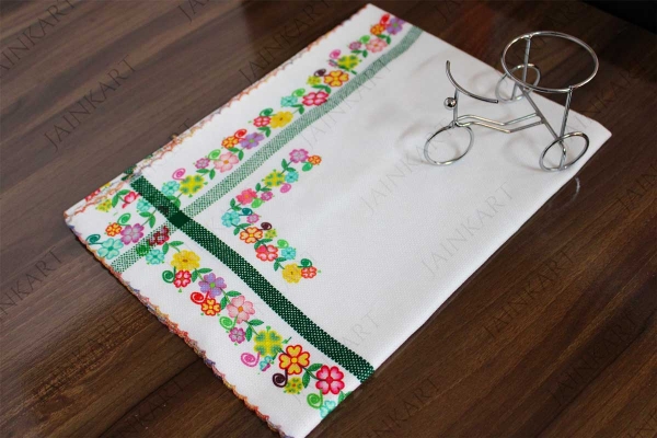 Picture of Printed Designer Baithka / Aasan With Mupatti And Mala Cover - (H 24 X L 24 inches)