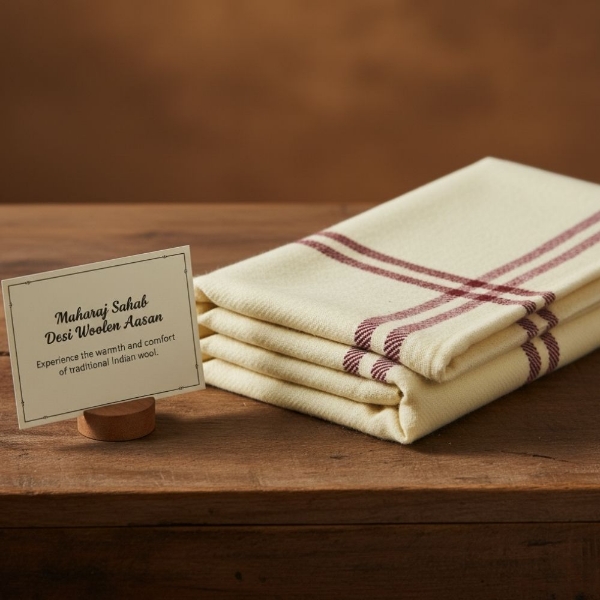 Picture of Maharaj Sahab Desi Woolen Aasan (Size - 25 x 51 inches)