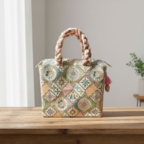 Picture of Multicolor Heavy Work Samayik Bag