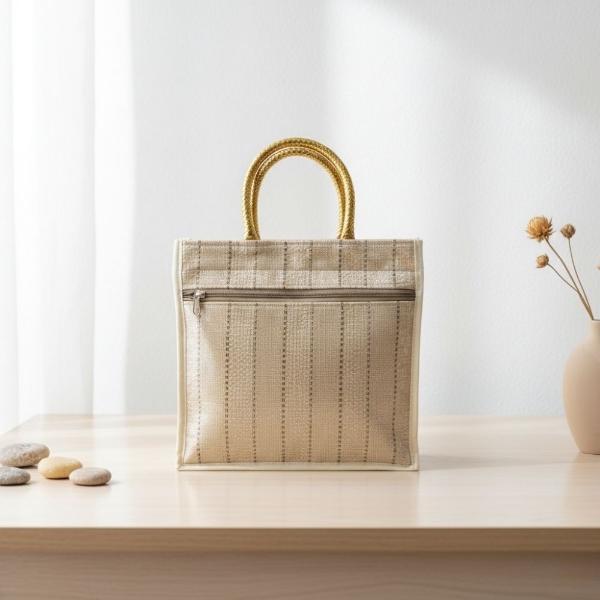 Picture of Jute Standing Samayik Bag