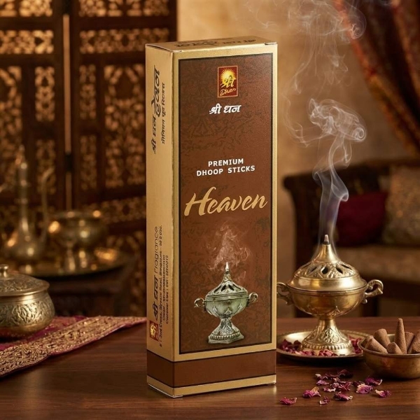 Picture of Shreedhan® Heaven Fragrance Dhoop Incense Sticks With Holder Stand (per pack 35gm)