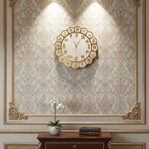 Picture of 16 Swapna And Ashtmangal Resin Handmade Wall Clock