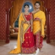 Picture of Golden Orange with Deep Red Couple Pooja Jod