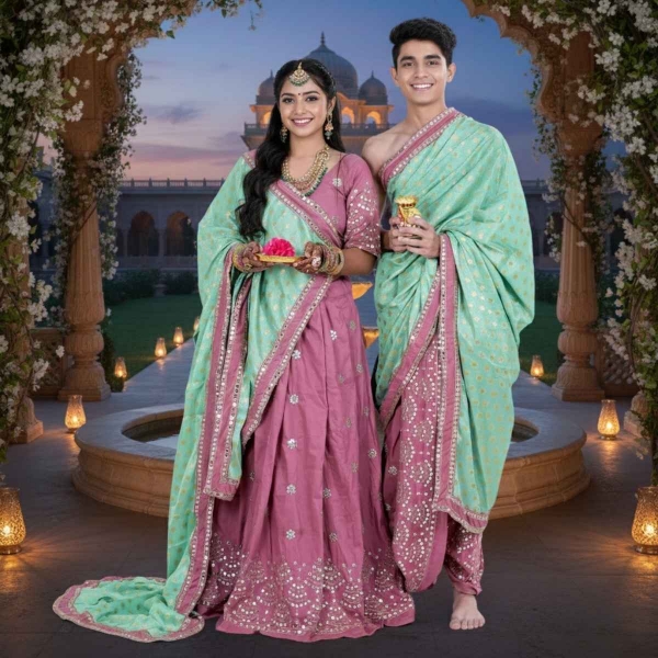 Picture of Emerald-Rose Couple Pooja Jod