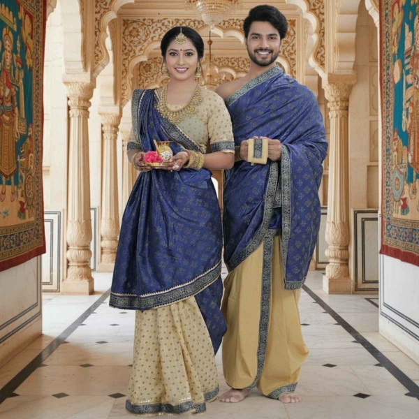 Picture of Royal Blue Couple Pooja Jod
