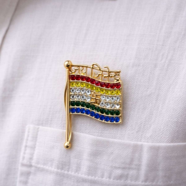 Picture of Stone Jain Flag Design Brooch