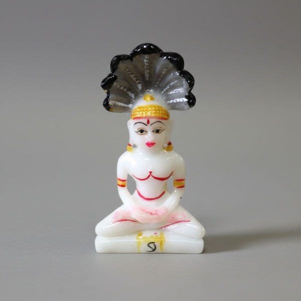 Picture of White Parasnath Bhagwan Idol (Size - 3 inch)