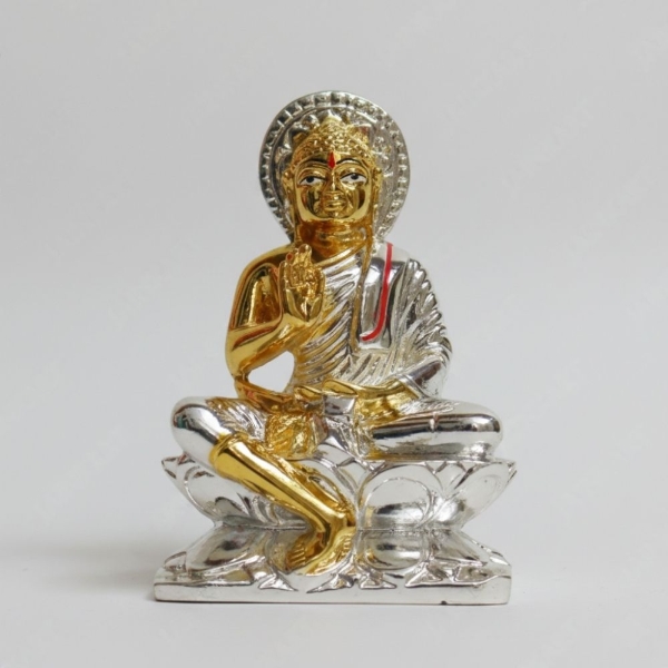 Picture of Gold And Silver Plated Gautam Swami Idol (Size - 5 inches)