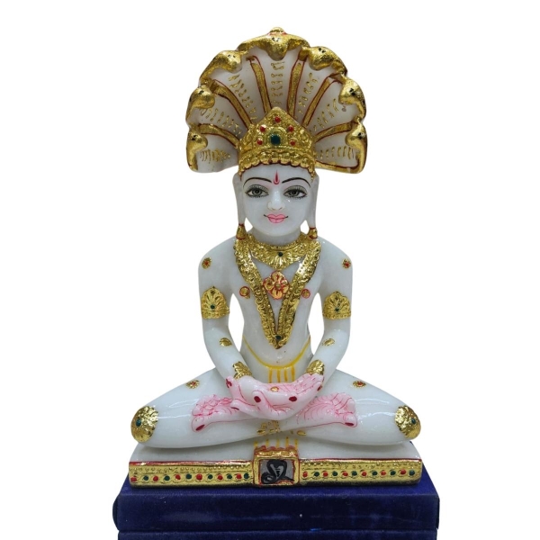 Picture of Marble Parshwanath Bhagwan Idol (Size - 9 inches)