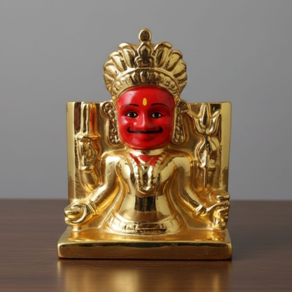 Picture of Gold Plated Nakoda ji Bhairav Bhagwan Idol