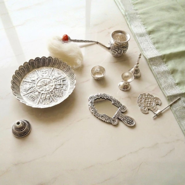 Picture of Oxidized Ashtprakari Pooja Set