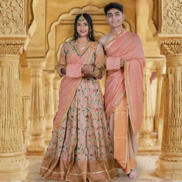 Picture of Peach-Pink Couple Pooja Jod