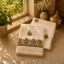 Picture of White Colour Pooja Jod With Embroidery Work