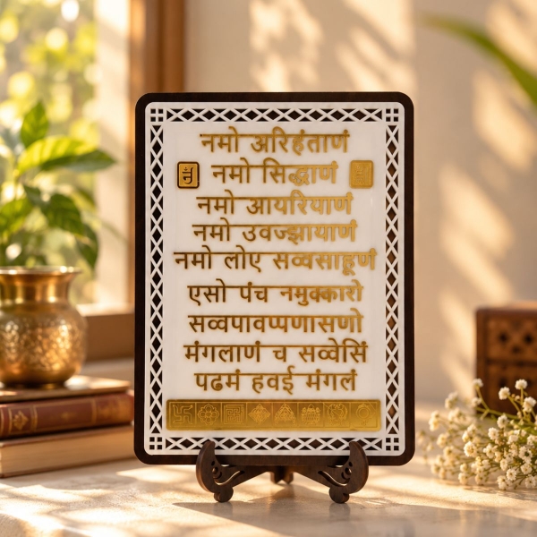 Picture of Acrylic Navkar Mantra Frame (Size - 12 x 8 inches)