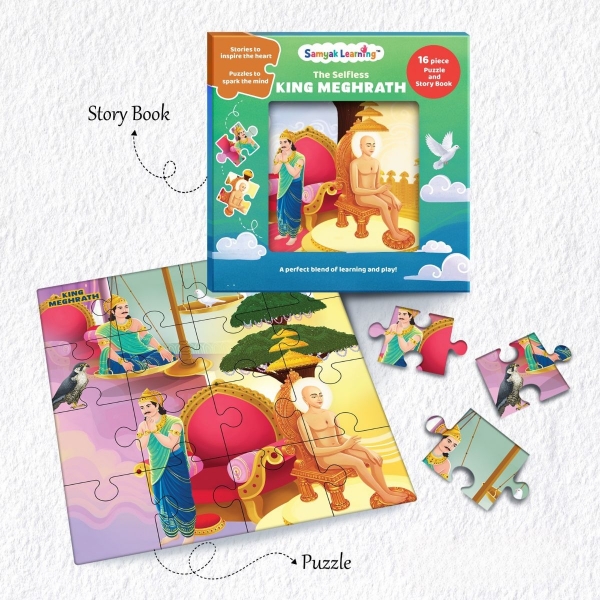 Picture of The Selfless King Meghrath (16 piece Puzzle and Story Book)